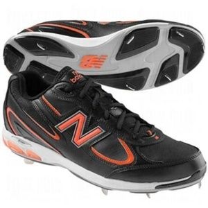 Mens Baseball Cleats 14 New Balance Pro Black Orange Low Steel Athletic Shoe